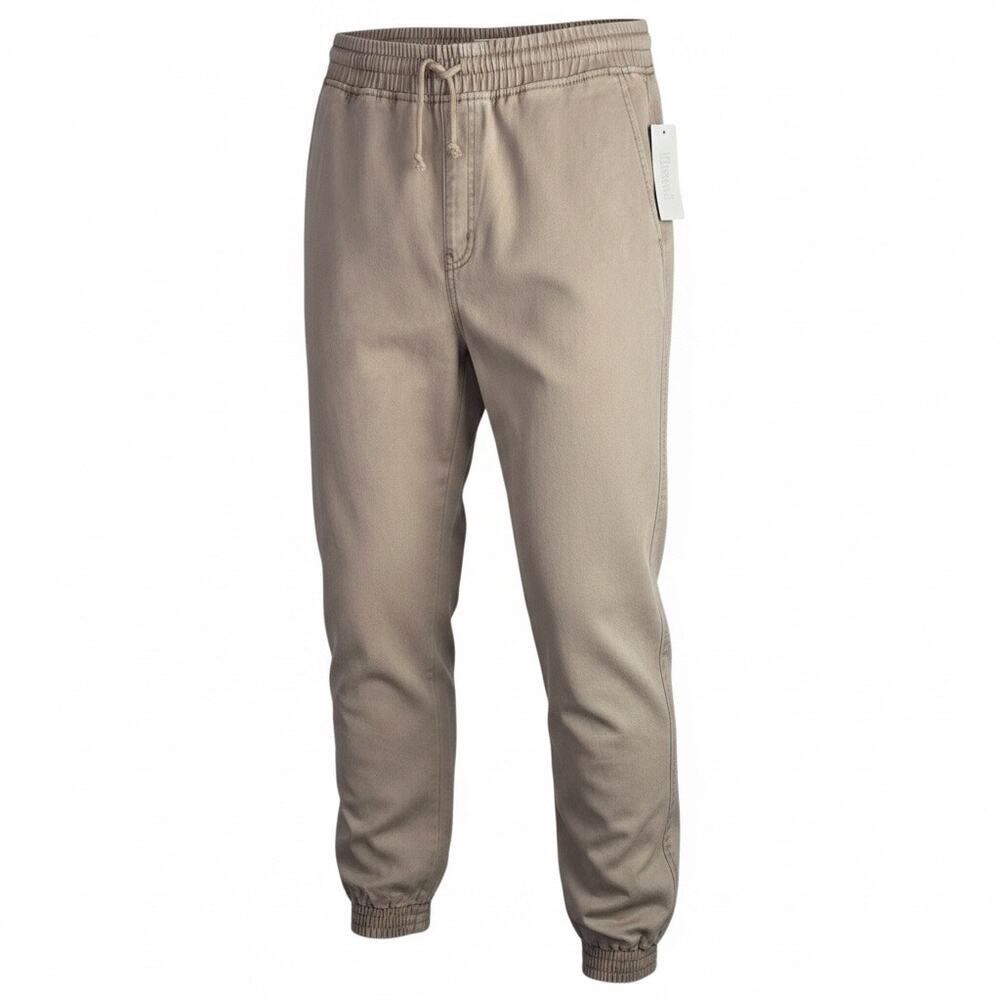 Elwood Core Twill Jogger Drawstring Elastic Waist in Khaki Men's Medium